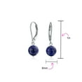 thumbnail image 5 of Bling Jewelry Womens Simple Natural Stone 8MM Ball Drop Earrings Sterling Silver Leverback, 5 of 5
