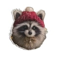 thumbnail image 2 of SMKE Red Hat Animal Ornament,Cute Raccoon Acrylic Pendant for Holiday Tree Winter Decor,Cozy Acrylic Raccoon Christmas Ornament,7.7cm Festive Animal Hanging Decor for Tree, 2 of 4
