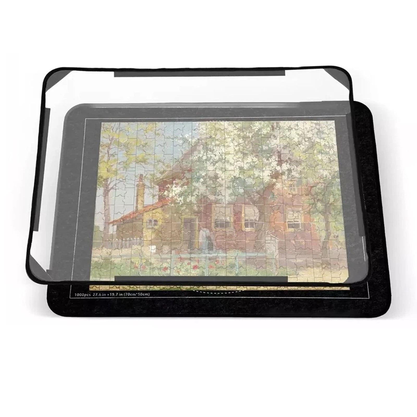 ZMKIAG Lightweight Puzzle Board for 1000 Pieces with 6 Sorting Trays - Non-slip Puzzle Table with Storage Cover for Jigsaw Puzzles, Portable Work Surface for Home, Travel & Game Night