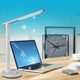 thumbnail image 2 of OttLite Emerge Modern Adjustable Lamp LED Sanitizing Desk Lamp with USB Charging, Polished White, Touch Activated, Flexible Neck, Modern Light for Reading, Crafting & Office Desktop, 2 of 8