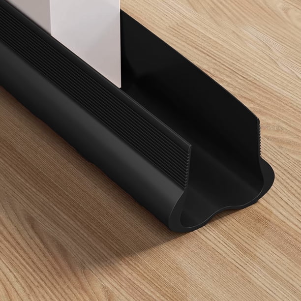 Burlete Qazbgdl para Puerta Inferior | Burlete de Pvc | Bloquea Corrientes de Aire, Ruido, Polvo E Insectos | 92 Cm (Negro, Blanco, Marrón y Gris) | Incluye 8 Cintas Adhesivas