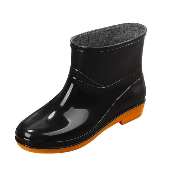 Women's Rain Shoes Comfortable Snowboard Women Mens Fleece Lined Light Ankle Rain Boots Womens Rain Mid Rain Shies Frosted Outdoor Footwear for Couch Rain Women Booties Flat All Weather
