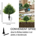thumbnail image 3 of Artificial Cedar Topiary Ball Tree with Ground Spike, 16'' Fake Cedar Plant UV Resistant Artificial Shrubs, Faux Cypress Plant Fake Bushes for Front Porch Garden Indoor Outdoor, 3 of 6