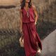 thumbnail image 2 of Vestido vintage para mujer, largo, sin mangas, informal, con cremallera en la cintura, ajustado, maxivestido de boda, elegante, informal, con abertura en la horquilla, vestido largo, 2 of 4