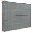 thumbnail image 4 of Queen Size Murphy Bed, Murphy Bed Frame Vertical Wallbed, Wall Bed With Built-In Top Shelf, Side Wardrobe, and Two Storage Drawers, Gray, 4 of 8