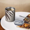thumbnail image 3 of 12oz Coffee Tumblers Brown Boho Geometric and Plant Pattern Stainless Steel Vacuum Insulated Travel Tumbler Coffee Cups Mug with Lid and Straw with Cleaning Brush for Cold & Hot Drinks, 3 of 5