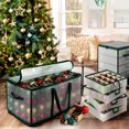 thumbnail image 5 of Hearth & Harbor Large Christmas Ornament Storage Box With Adjustable Dividers - Plastic Ornament Storage Container For 128 Holiday Ornaments or Decorations - Green Plastic Rectangle, 5 of 5