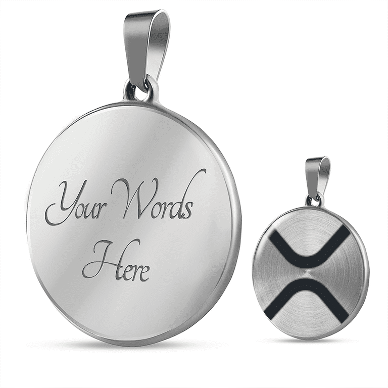 Ripple (xrp) Circle Necklace Stainless Steel or 18K Gold 18-22 inch, Adult Unisex, Size: 23.5, Grey Type Ripple (xrp) Circle Necklace Stainless Steel or 18K Gold 18-22 inch, Adult Unisex, Size: 23.5, Grey Type