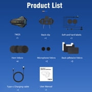 Motorcycle Helmet Bluetooth Speakers Headset, 2-Way Helmet Intercom System Headphone with 2 Type Mics, TF Card Slot, Hands-Free FM Music/Call, 1000mAh Battery, IPX6, Noise Cancellation