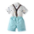 thumbnail image 2 of Costume Formel Garçon Étoile Manches Courtes avec Chemises + Tenue Décontractée à Bretelles, 2 of 6