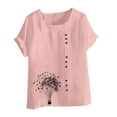 thumbnail image 4 of Lydiaunistar Summer Tops for Women Lightweight Polyester Casual Blouse, Button-Up Short Sleeve T-Shirt Perfect for Spring, Summer, and Fall Sizes SS-5XL, 4 of 4