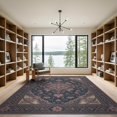 thumbnail image 2 of ODIKA 9'x12' Washable Area Rug Low Pile, Flatwoven, Mauve Ornamental Scrollwork Faded Vintage Motifs Balanced Decorative for Great Room, Indoor Concept, Large Living, 2 of 7