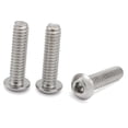thumbnail image 3 of Fuliko 8-32 1 inch Button Cap Screws, 18-8 (304) Steel, Bright , Hex Drive, 50 pieces, 3 of 6
