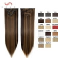 thumbnail image 2 of SEGO Straight Full Head Hollywood Clip in Hair Extensions 8 Hair Pieces 18 Clips For Women Blonde/Gold/Red/Purple/Pink, 2 of 5