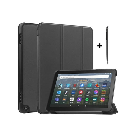 Case for Amazon Fire HD 8 and Fire HD 8 Plus (12th /10th Generation, 2022/2020 Release) 8" Tablet Ultra Lightweight Slim Shell Stand Cover with Stylus Pen