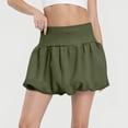 thumbnail image 5 of Women's Double Layer Bubble Hem High Waist Skirt - Solid Color Micro-Stretch Skirt for Casual, Retro, and Vintage-Inspired Fashion,Army Green S, 5 of 5