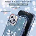 thumbnail image 3 of Compatible with iPhone 12 Pro Max Case Luxury Shiny Plating Cute 3D Bow Tie Butterfly Pattern Glitter Cover Shockproof Camera Protection Bling Case for iPhone 12 Pro Max Women Girls-Blue, 3 of 13
