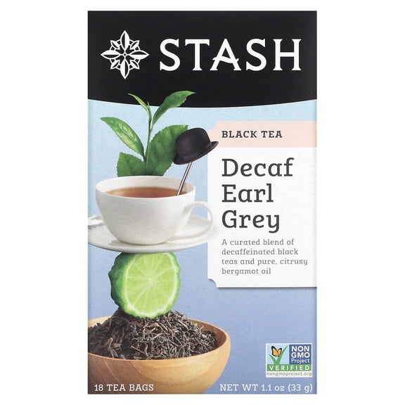 Stash Tea, Black Tea, Decaf Earl Grey, 18 Tea Bags, 1.1 oz (33 g) Pack of 3