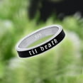 thumbnail image 6 of 4mm Wide Til Death Black Enamel Band Ring | Promise Ring | Anniversary Wedding Ring | Stacking Band | Gift for Her/Him - 925 Sterling Silver, 6 of 7