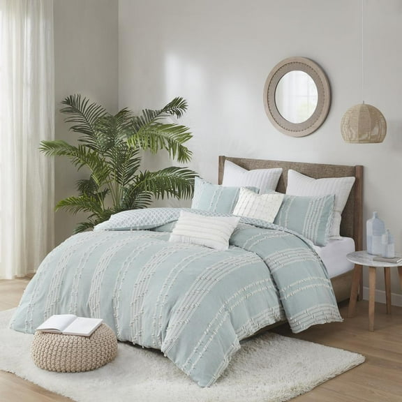 Kara Aqua Cotton Jacquard Comforter Mini Set, Belen Kox