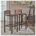 thumbnail image 4 of Milos Outdoor Wood Barstools (Set of 2) - Modern Industrial Style - Patio Bar Seating - Durable Metal Frame - Weather Resistant, 4 of 9