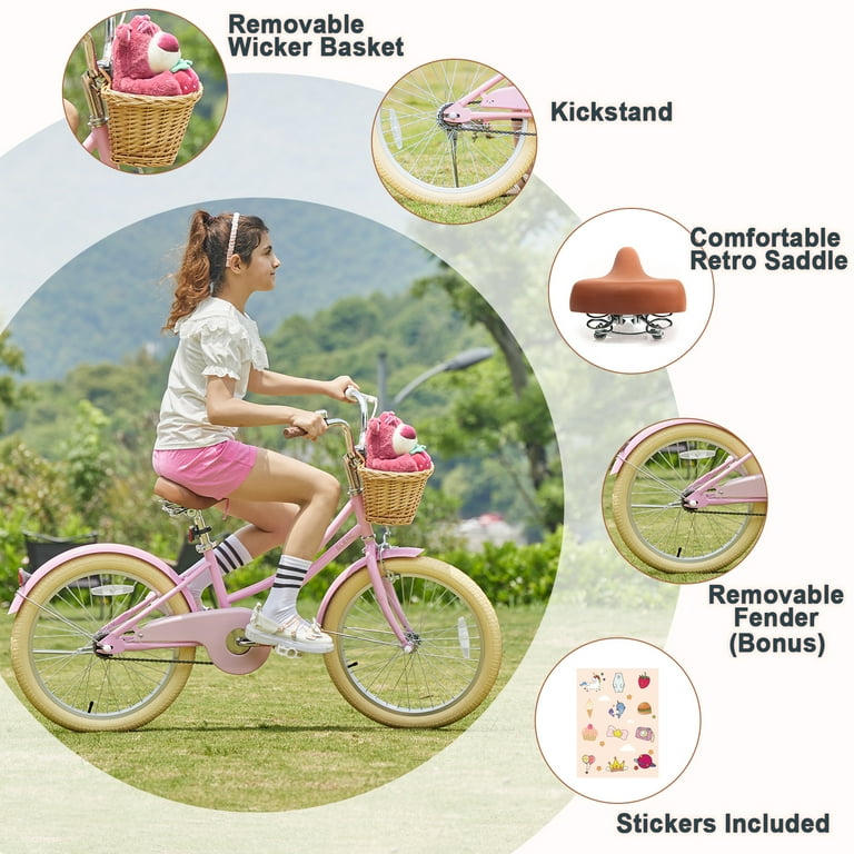 Glerc 20 inch Bicycle for Kids Girls, Suitable for 7-13 Years Old Glerc 20 inch Bicycle for Kids Girls, Suitable for 7-13 Years Old