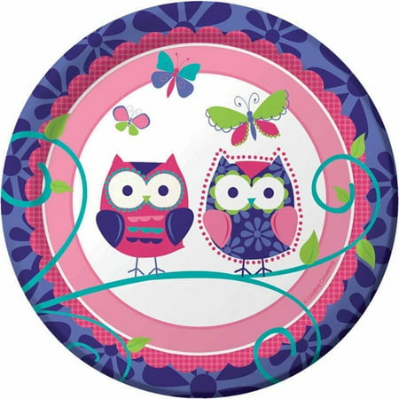 Creative Converting Owl  Pal Birthday  7 Dessert Plates 