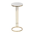 thumbnail image 6 of Round End Side Table or Small Night Stand for Living Room Accent - Metal Drink Table with Marble Top for Bedside and Home Decor - Space-Saving Display for Small Spaces Styling  - 24" White & Gold, 6 of 8
