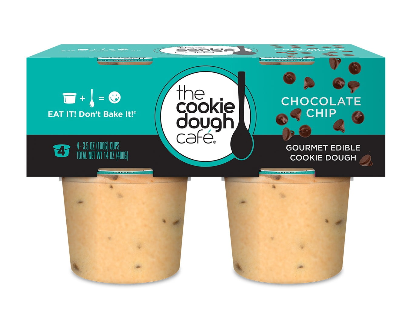 The Cookie Dough Café Chocolate Chip Edible 3 5 Oz 4 Count