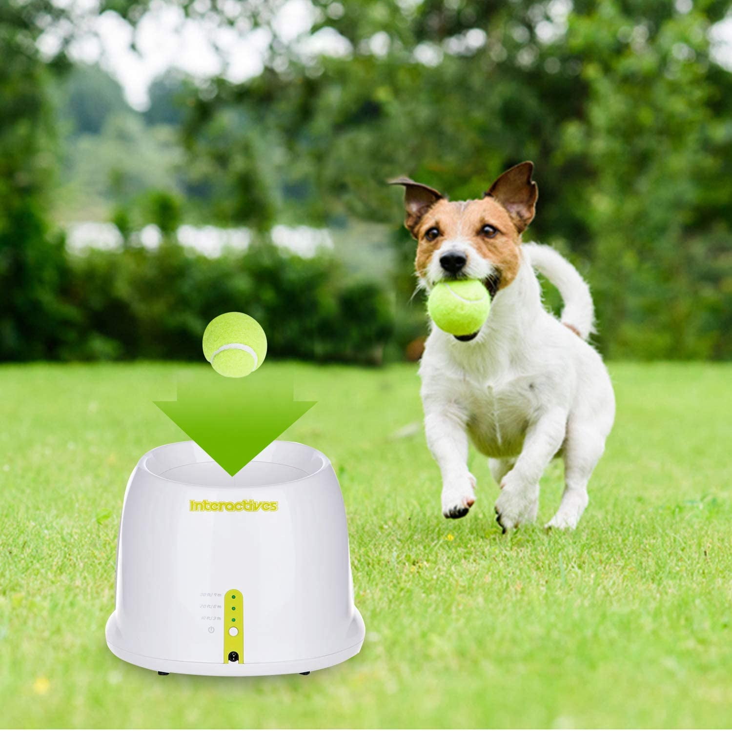All for Paws Automatic Ball Launcher Dog Toy with Tennis Balls for Active Dogs