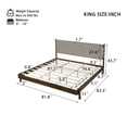 thumbnail image 6 of Christopher Knight Home King Size Bed Frame with Headboard, Platform Bed with Solid Wood Frame, Walnut+Light Grey, 6 of 8