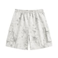 thumbnail image 5 of Zylanna Men's Cargo Shorts with Multi-Pocket, Breathable Relaxed Fit Casual Elastic Waist Outdoor Hiking Shorts for Men White, 5 of 5