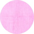 thumbnail image 1 of Ahgly Company Indoor Round Solid Pink Modern Area Rugs, 5' Round, 1 of 4