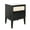 Black with Natural, variant on Creative Co-Op Crawford Nightstand with 2 Storage Drawers and Black Woven Cane Detail, Black Stain Finish