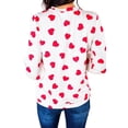 thumbnail image 2 of Love Heart Printed Women Long Sleeve Shirt Autumn Tops, 2 of 5