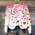 thumbnail image 3 of TKLPEHG Valentines Day Sweatshirts For Women Loose Casual Dressy Crewneck Sweatshirt Long Sleeve Heart Print Graphic Tops Lightweight Pullover (Red,XL), 3 of 5