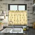 thumbnail image 4 of Yayeee Kitchen Curtains Light Filtering 27"x36" Rod Pocket Short Cafe Window Panel, Cute Bee Pattern, 4 of 7