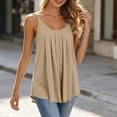 thumbnail image 5 of SHTXOZHI Tank Tops for Women Spaghetti Straps Tanks Plus Size Casual Pleated Scoop Neck Loose Sleeveless Tank Tops, 5 of 6