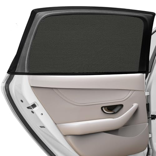 Car Rear Side Window Shade,2 Pack Stretchy Mesh Car Window Screen Sun Shade Mosquito Net Cover Fit for 96% Cars SUVs,Anti-Sun Glare,Reduce UV Rays,Privacy Protection