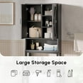 thumbnail image 3 of Fil-fresh Over The Toilet Storage Cabinet, Bathroom Organizers and Storage with Barn Doors, Thicken Metal Stand & MDF Wood Above Toilet Storage Cabinet, Freestanding Space Saver, Black, 3 of 10