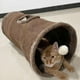 thumbnail image 3 of Tubo interactivo para gatos Yuyangstore Juguete plegable cueva para perros con pelota de juego Marrón S 30x67cm, 3 of 8