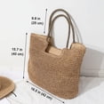 thumbnail image 4 of Kukuzhu Straw Tote Bag for Women Beach Summer Vacation Boho Rattan Handbags Large Woven Shoulder Purse, 4 of 8