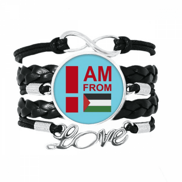 I Am From Palestine Art Deco Fashion Bracelet Love Accessory Twisted Leather Knitting Rope Wristband