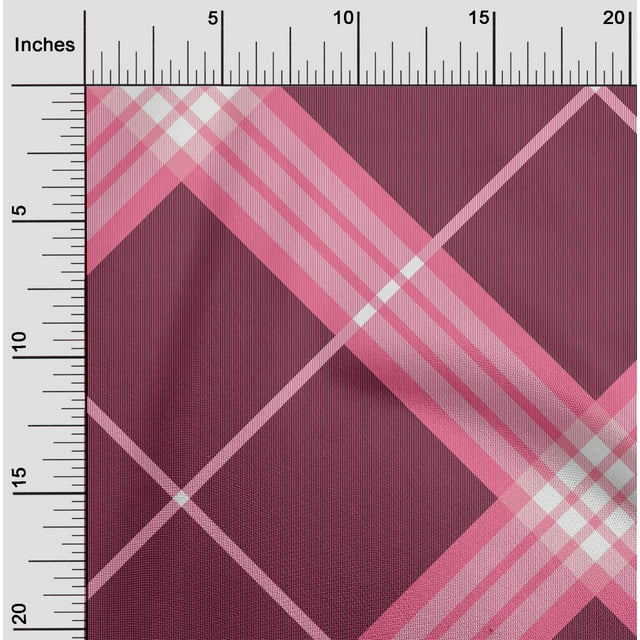 oneOone Georgette Viscose Fabric Tartan Check Decor Fabric Printed BTY 42 Inch Wide