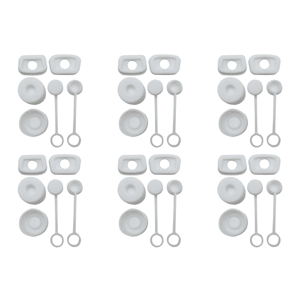 Tapón antiderrame para taza de agua de 6 uds. Tapón antifugas de silicona (blanco)