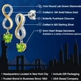 thumbnail image 2 of Gem Stone King 925 Silver and 10K Yellow Gold Green Peridot and Lab Grown Diamond Dangle Earrings for Women | 1.06 Cttw | Gemstone August Birthstone | Heart Shape 5MM, 2 of 6