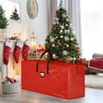 thumbnail image 5 of Christmas Tree Storage Bag Storage Container Fits up to 7.5 ft Disassembled Tree Zippered Bag with Carry Handles 48" x 15" x 20" Red, 5 of 6