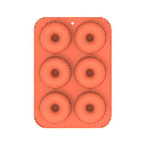 Molde de silicona para rosquillas de 6 piezas, molde de silicona para hornear pasteles, molde para horno de bricolaje