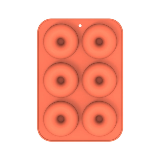 Molde de silicona para rosquillas de 6 piezas, molde de silicona para hornear pasteles, molde para horno de bricolaje