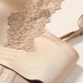 thumbnail image 7 of Bxsruta Wirefree Lace Bralette for Women Comfort Lightly Padded Wireless Bra Seamless Thin Straps V Neck, 7 of 7